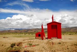Santuario de Gauchito Gil en la estepa patagonica
