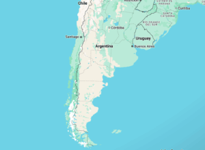 Mapa satelital de la Patagonia
