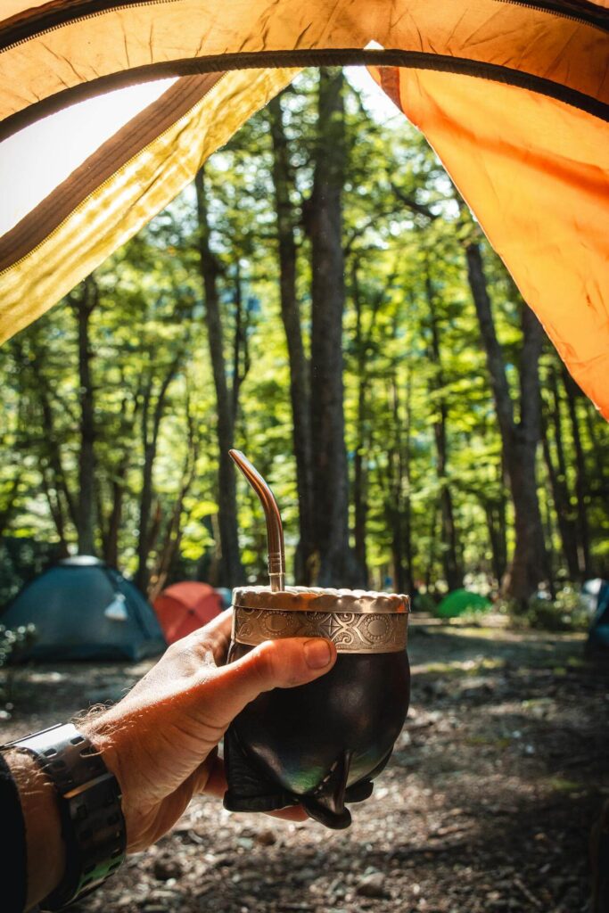 Mate en el camping